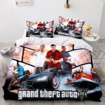 Cdd - 674 parure de lit imprim�e 3d gta v jeu vid�o housse de couette grand antivol auto 5 couvre - lit ...
