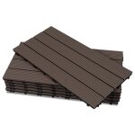 Cecaylie 18 pi�ces wpc dalles de terrasse 4 lattes 3 m� 30 x 60 cm dalles clipsables composite bois marron ...