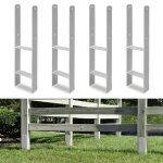 Cecaylie support poteau h renforc� acier anticorrosion 101mm 4pcs fixation fiable pour poteaux bois accessoire ...