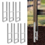 Cecaylie support poteau h renforc� acier anticorrosion 121mm 6pcs fixation fiable pour poteaux bois accessoire ...