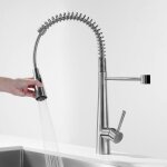 Robinet de cuisine - cecipa - mitigeur  ressort - acier inoxydable bross - bec rtractable - haute ...