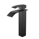 Cecipa robinet lavabo mitigeur cascade?haut )noir design lgant
