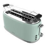 Cecotec grille - pain 4 tranches toast&taste 1600 retro double vert: 1630 w 2 fentes larges et longues ...