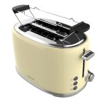 Cecotec toast&taste 1000 retro double beige 2 - slice toaster. 980 w 2 wide and short slots of 3. 8 cm ...