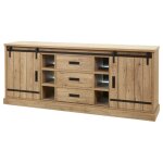 Cedra - buffet multi - rangements industriel avec leds