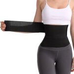 Ceinture abdominale 3 en 1 pour femme 3 m�tres ceinture de soutien post - partum - noire ajustable et ...