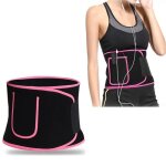 Ceinture abdominale de sudation amincissante avec soutien lombaire1pcs (rose rouge avec poche l)