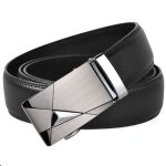 Ceinture belt homme cuir v�ritable boucle automatique business officiel noir