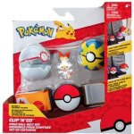 Ceinture clip n go bandai - pokmon - flambino - 1 quick ball 1 premier ball et 1 figurine 5 cm