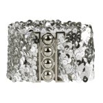 Ceinture disco  sequins argents - marque - modle - gris - femme - adulte