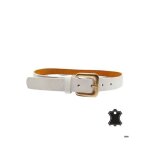 Ceinture femme - 95 cm - cuir vachette synth�tique - largeur 25 mm - couleur blanche