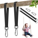 Ceinture de hamac avec mousquetons et anneaux en d 50cm * 25mm sangle balancoire arbre kit de sangles ...