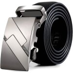 Ceinture homme en cuir - fashion - boucle automatique - noir