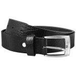 Ceinture pour homme - leonardo verrelli - lv0045 - cuir v�ritable - noir - r�glable jusqu� 120 cm