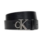 Ceinture noir / argent homme calvin klein jeans ck buckle tumbled 35