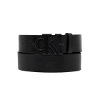 Ceinture noir homme calvin klein jeans ck buckle tumbled 35