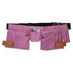 Ceinture � outils en cuir rose pochette rangement support sac � outils 11 poches