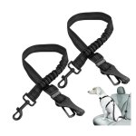 Ceinture sécurité chien voiture - deux pièces - noir - Élastique antichoc Ceinture sécurité chien voiture - deux pièces - noir - Élastique antichoc