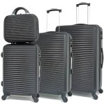 Celims france - set de valise 4 pièces lot de valise valise avec vanity abs noir Celims france - set de valise 4 pièces lot de valise valise avec vanity abs noir