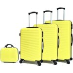 Celims france - set de valise 4 pièces lot de valise valise avec vanity abs jaune Celims france - set de valise 4 pièces lot de valise valise avec vanity abs jaune