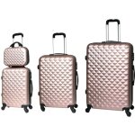 Celims france - set de valise 4 pices lot de valise valise avec vanity abs rose gold
