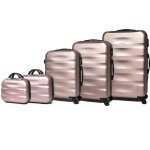 Celims france - set de valise 5 pices aerowave ensemble de valises cadenas legre et rigide rose gold ...