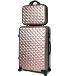 Valise grande taille avec vanity - celims - 75cm - abs - serrure intégrée - rose gold Valise grande taille avec vanity - celims - 75cm - abs - serrure intégrée - rose gold