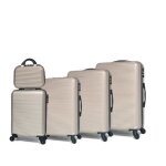 Set de 5 valises celims - abs rigide - 4 roues 360 - cadenas intgr - champagne