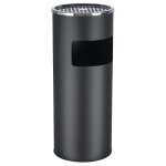 Cendrier ext�rieur avec poubelle en acier inoxydable 30l litres noir 2012088