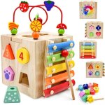 Centre dactivit� en boulier bois cube b�b�labyrinthe de perles montagnes russes pr�scolaire bo�te dapprentissa ...