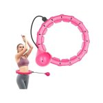 Hula hoop fitness - hkestld - taille réglable - 24 noeuds - boule de poids - rose Hula hoop fitness - hkestld - taille réglable - 24 noeuds - boule de poids - rose
