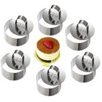 Moule à cake - inox - cercle à pâtisserie - 8 cm - lot de 6 - compatible lave - vaisselle Moule à cake - inox - cercle à pâtisserie - 8 cm - lot de 6 - compatible lave - vaisselle