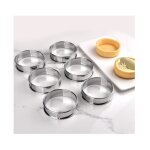 Cercle � tarte - inox - 8 cm - hauteur 25 cm - 6 pi�ces - non collant et recyclable