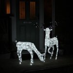 Cerf & biche led blancs décoration de noël led pour blanc brillant intérieur ou extérieur grand festif ... Cerf & biche led blancs décoration de noël led pour blanc brillant intérieur ou extérieur grand festif ...