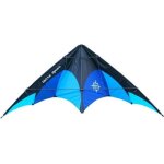 Cerf - volant pilotable elliot delta sport 160 cm noir / bleu en carbone � deux lignes de contr�le