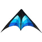 Cerf - volant pilotable elliot delta stunt 130 cm bleu / noir en carbone - mixte