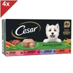 Cesar - barquettes en terrine pour chien - 4 varits - aliment complet pour chiens adultes