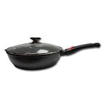 Cflagrant� sauteuse 28 cm fa�on pierre avec couvercle tous feux dont induction sans pfoa cuisson sans ...