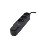 Chacon bloc 3 prises 15 m usb noir (lot de 2)