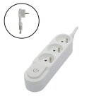 Chacon bloc multiprise 3 prises 16 a avec interrupteur fiche plate c�ble 15 m ho5vv - f 3x15 mm� blanc ...