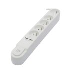 Chacon bloc multiprise 5 prises 16 a avec interrupteur 2 ports usb et cble 3 m ho5vv - f 3x15 mm noir ...
