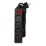 Chacon bloc multiprise avec interrupteur 4 prises 16a 15m noir