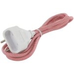 Chacon rallonge textile rouge / blanc 6a - 15m - fiche blanche Chacon rallonge textile rouge / blanc 6a - 15m - fiche blanche