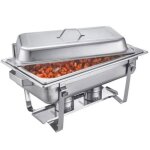 Chafing dish inox 9l gn 1 / 1 - chauffe - plat buffet avec couvercle amovible - maintien au chaud