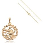 Collier - femme / homme - chaîne et pendentif - signe zodiaque - scorpion - plaqué or jaune 750 / 1000 ... Collier - femme / homme - chaîne et pendentif - signe zodiaque - scorpion - plaqué or jaune 750 / 1000 ...