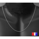 Chaine 55cm en argent massif 925 rhodie maille figaro 1 + 1 moyenne fine 1. 8mm
