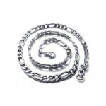 Chaine - acier inoxydable - maille figaro - 50cm - 7mm - argent