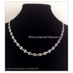Chane en argent massif 925 / 1000 - bijouxia - 6mm x 55cm - maille grain de caf - fabrication franaise ...