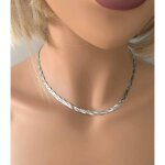 Cha�ne - bijouxia - argent massif 925 / 1000 - 45 cm - femme - maille tress�e