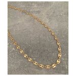 Chaîne - bijouxia - grain de café - plaqué or 18 carats - longueur 55cm - Épaisseur 45mm Chaîne - bijouxia - grain de café - plaqué or 18 carats - longueur 55cm - Épaisseur 45mm